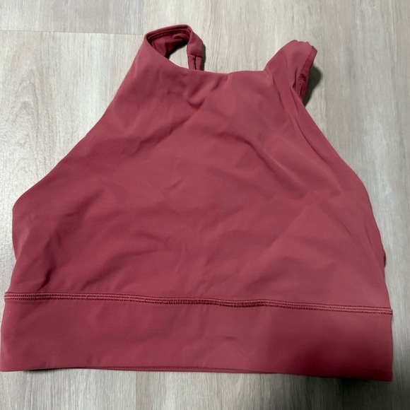 Lululemon Energy Bra High Neck Long Line Ribbed Sunset Size 10 - Picture 3 of 5
